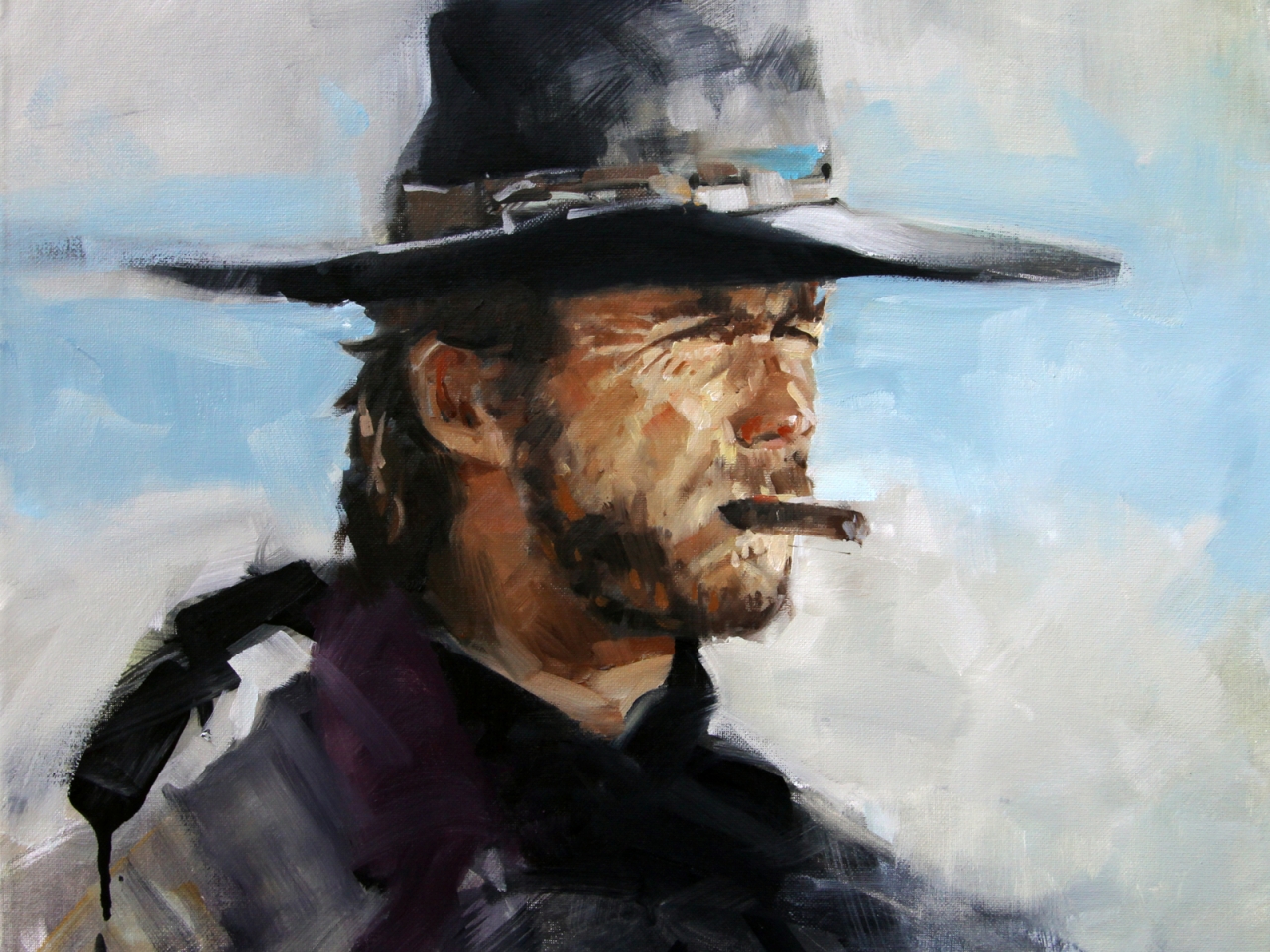 Clint Eastwood Painting for 1280 x 960 resolution