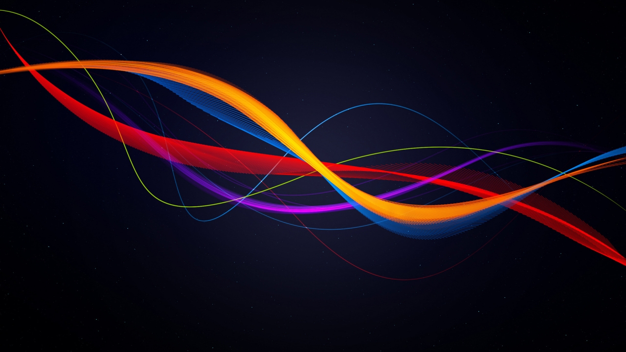 Colored Ribbons for 1280 x 720 HDTV 720p resolution