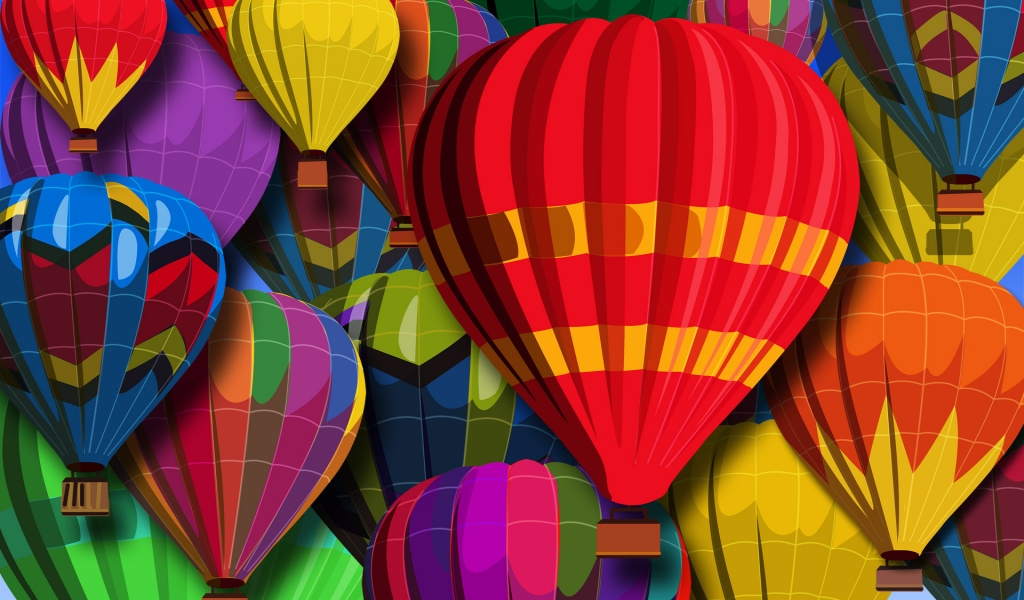 Colorful Balloons for 1024 x 600 widescreen resolution