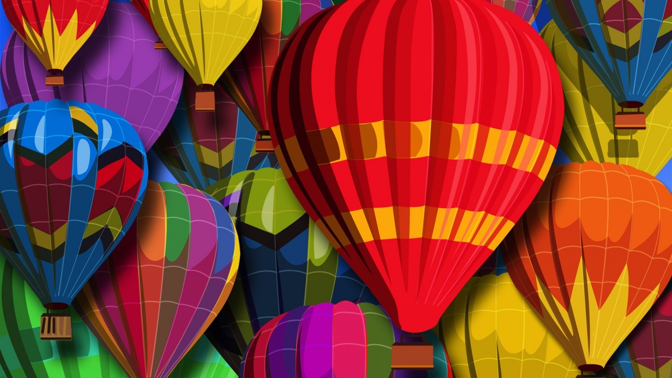 Colorful Balloons for 1366 x 768 HDTV resolution