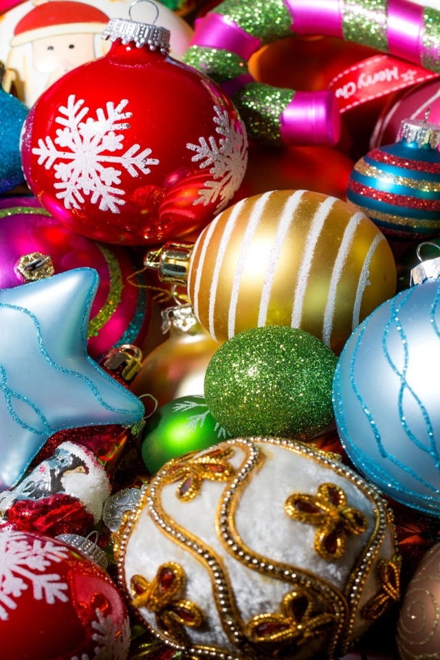 Colorful Christmas Globe Collection for 640 x 960 iPhone 4 resolution