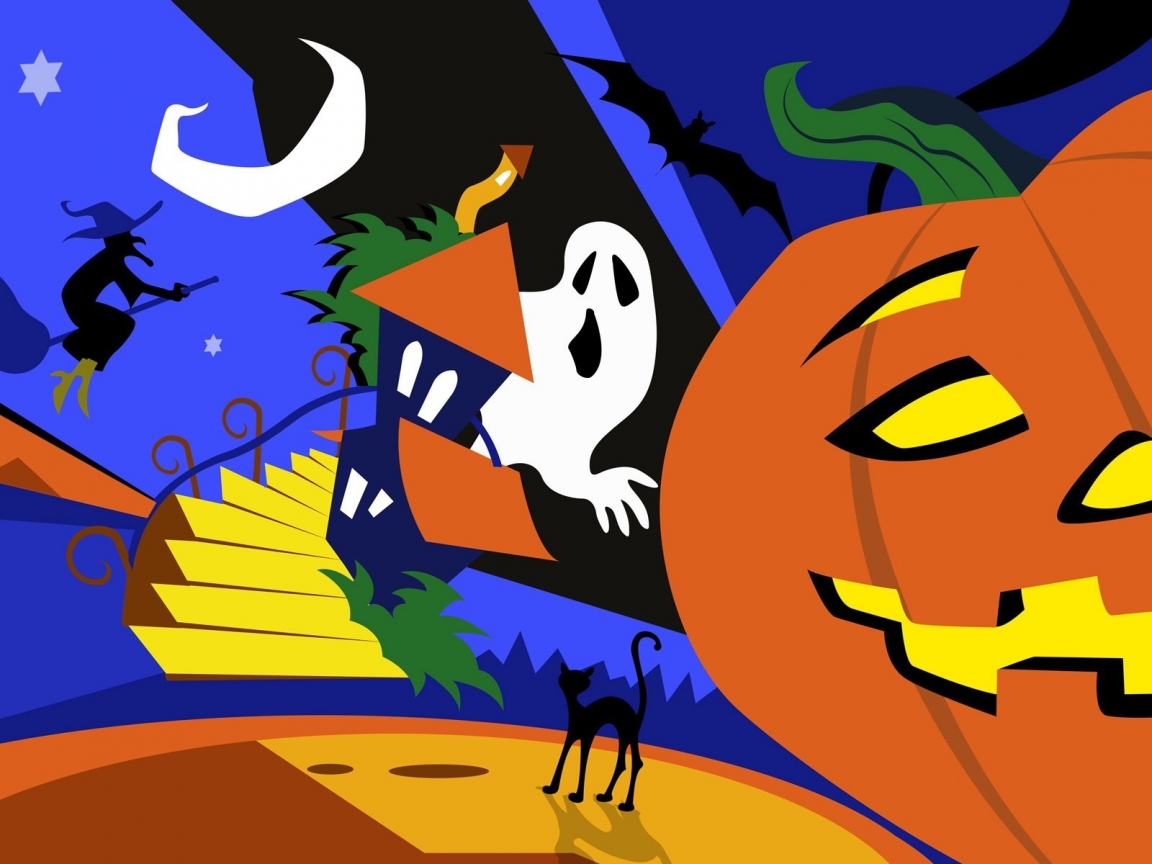 Colourful Halloween Art for 1152 x 864 resolution