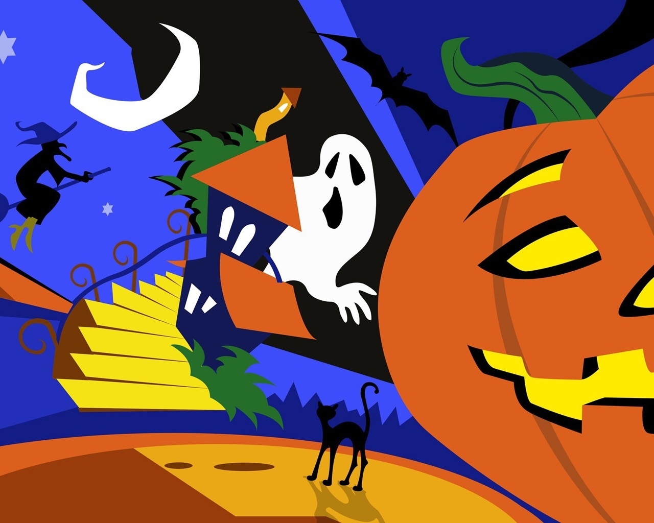 Colourful Halloween Art for 1280 x 1024 resolution