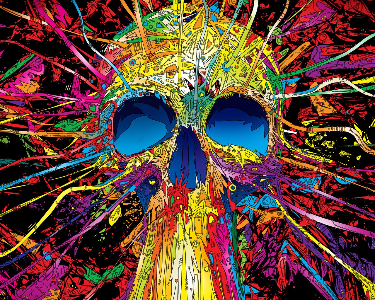 Colourful Skull for 1280 x 1024 resolution