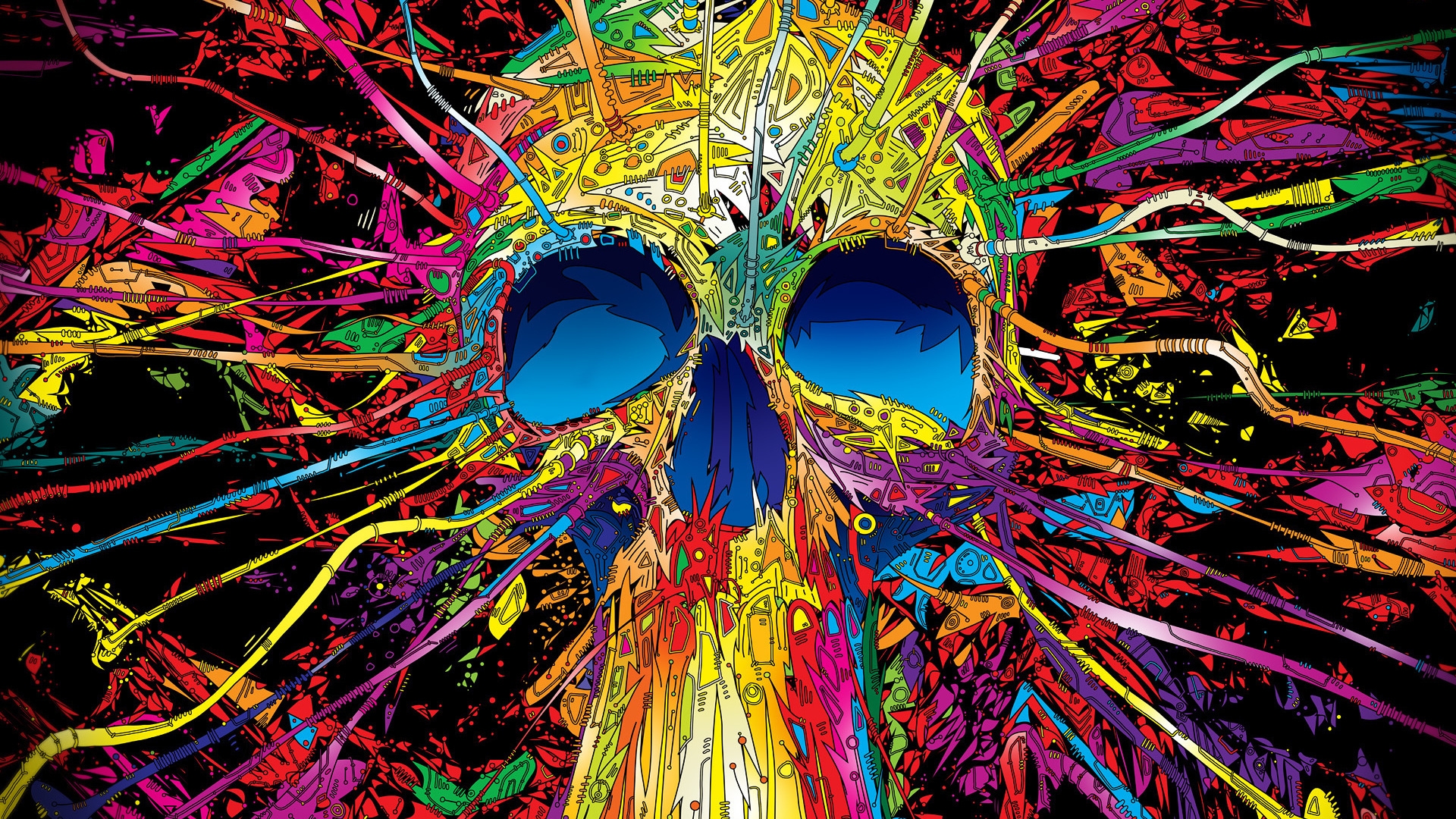 Colourful Skull for 1920 x 1080 HDTV 1080p resolution