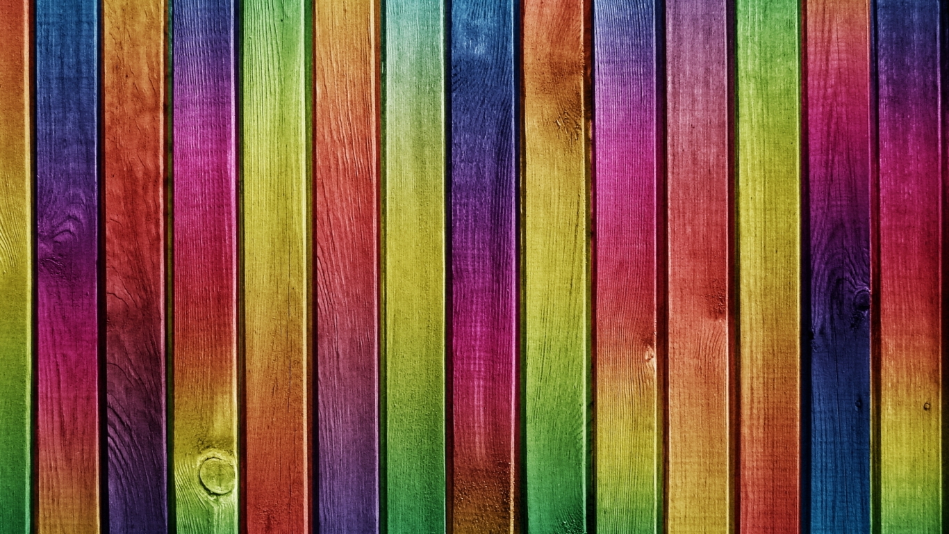 Colourful Wood Painting for 1366 x 768 HDTV resolution