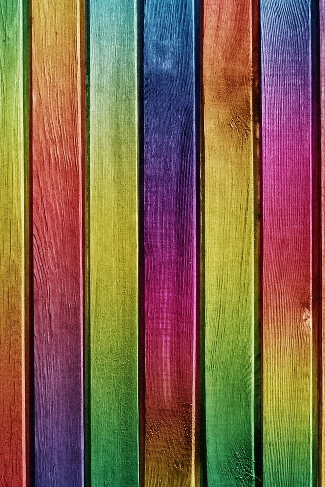 Colourful Wood Painting for 640 x 960 iPhone 4 resolution