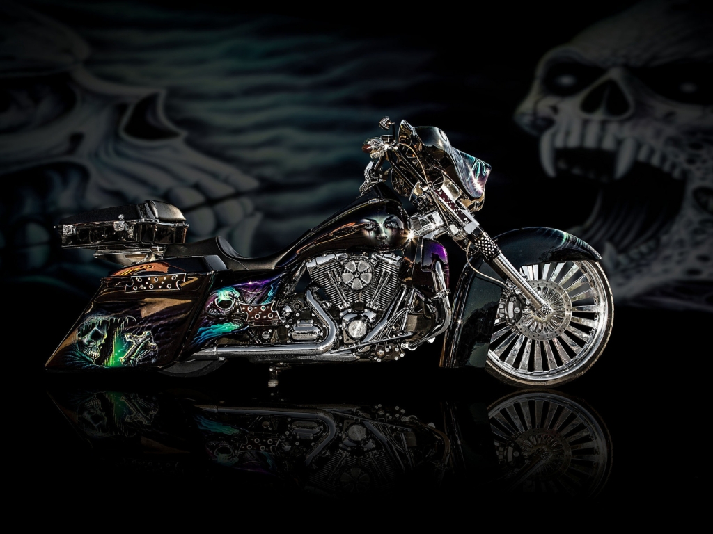 Cool Airbrushed Motorcycle for 1024 x 768 resolution