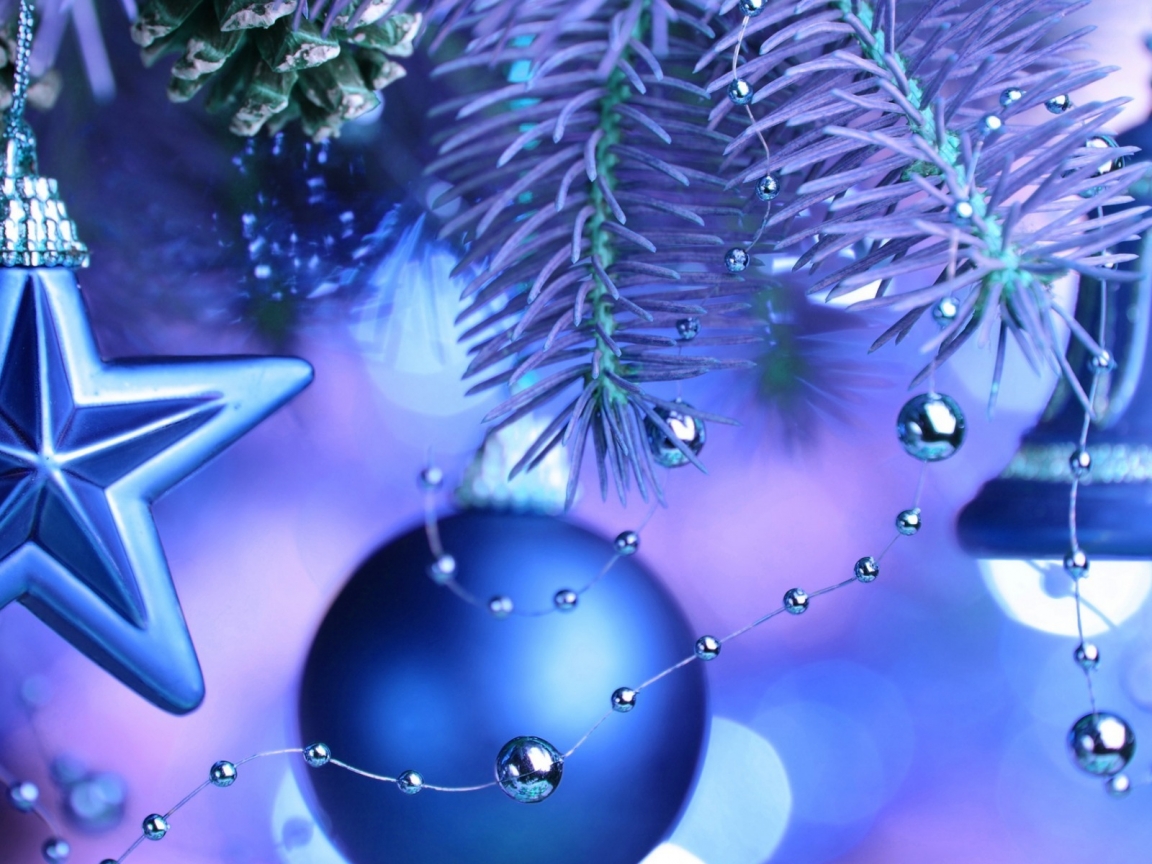 Cool Blue Christmas Ornaments  for 1152 x 864 resolution