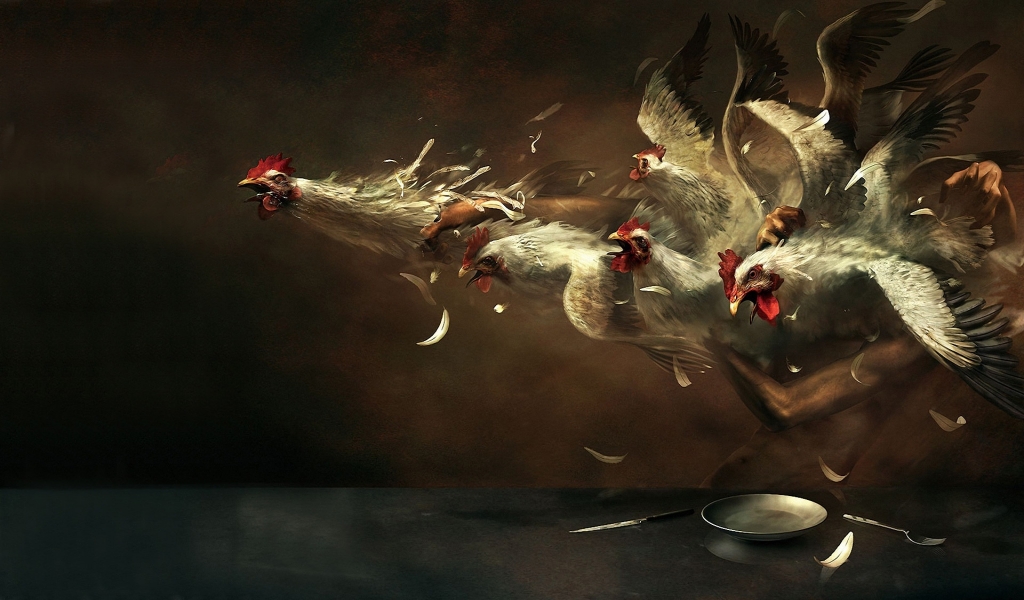 Crazy Chickens for 1024 x 600 widescreen resolution