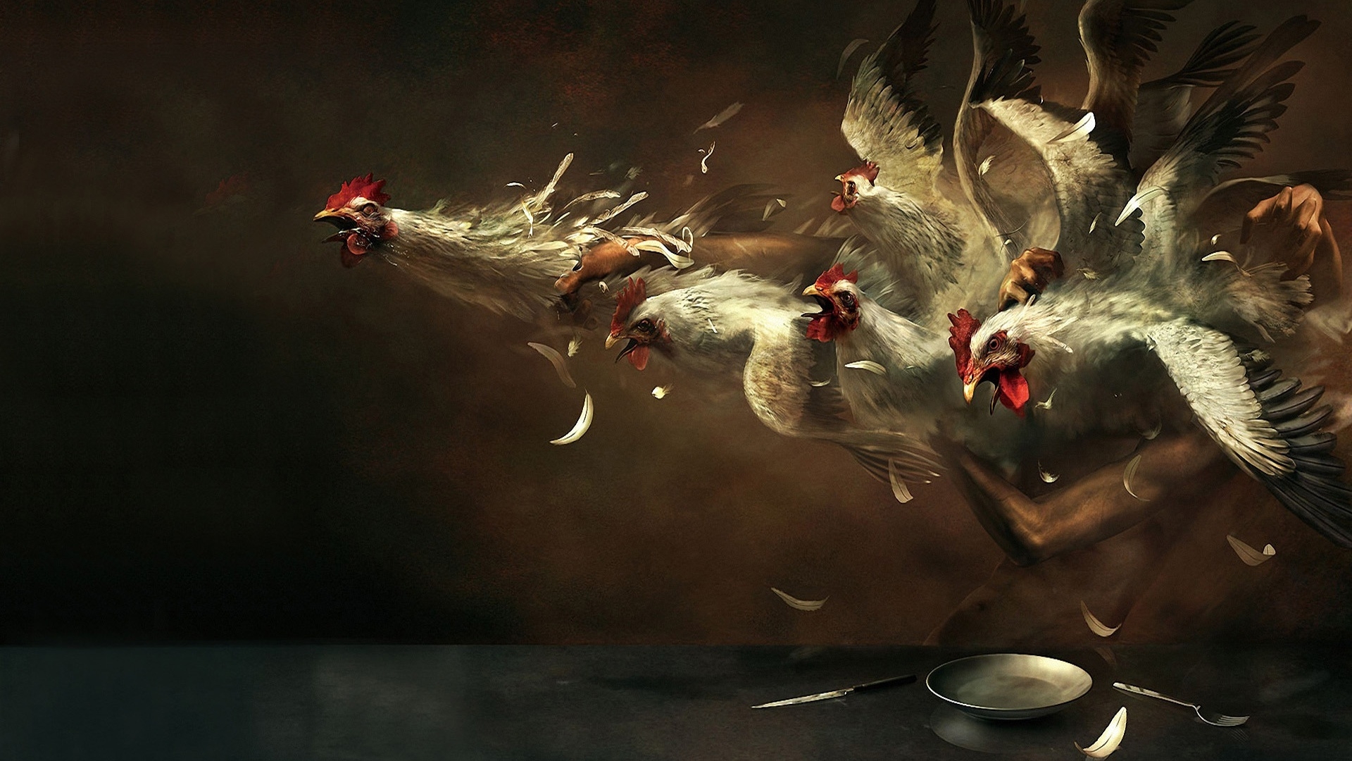 Crazy Chickens for 1920 x 1080 HDTV 1080p resolution