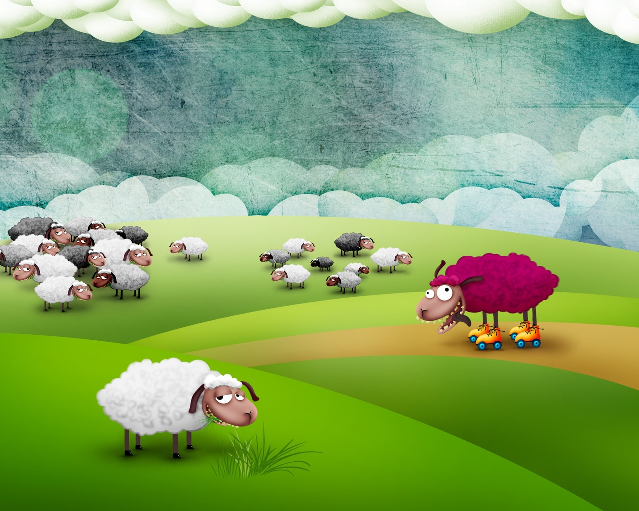 Crazy Sheep to Pasture for 1280 x 1024 resolution