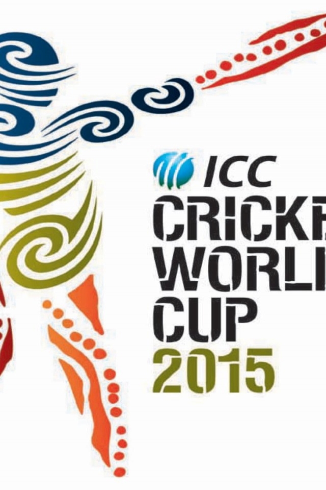 Cricket World Cup 2015 Logo for 640 x 960 iPhone 4 resolution