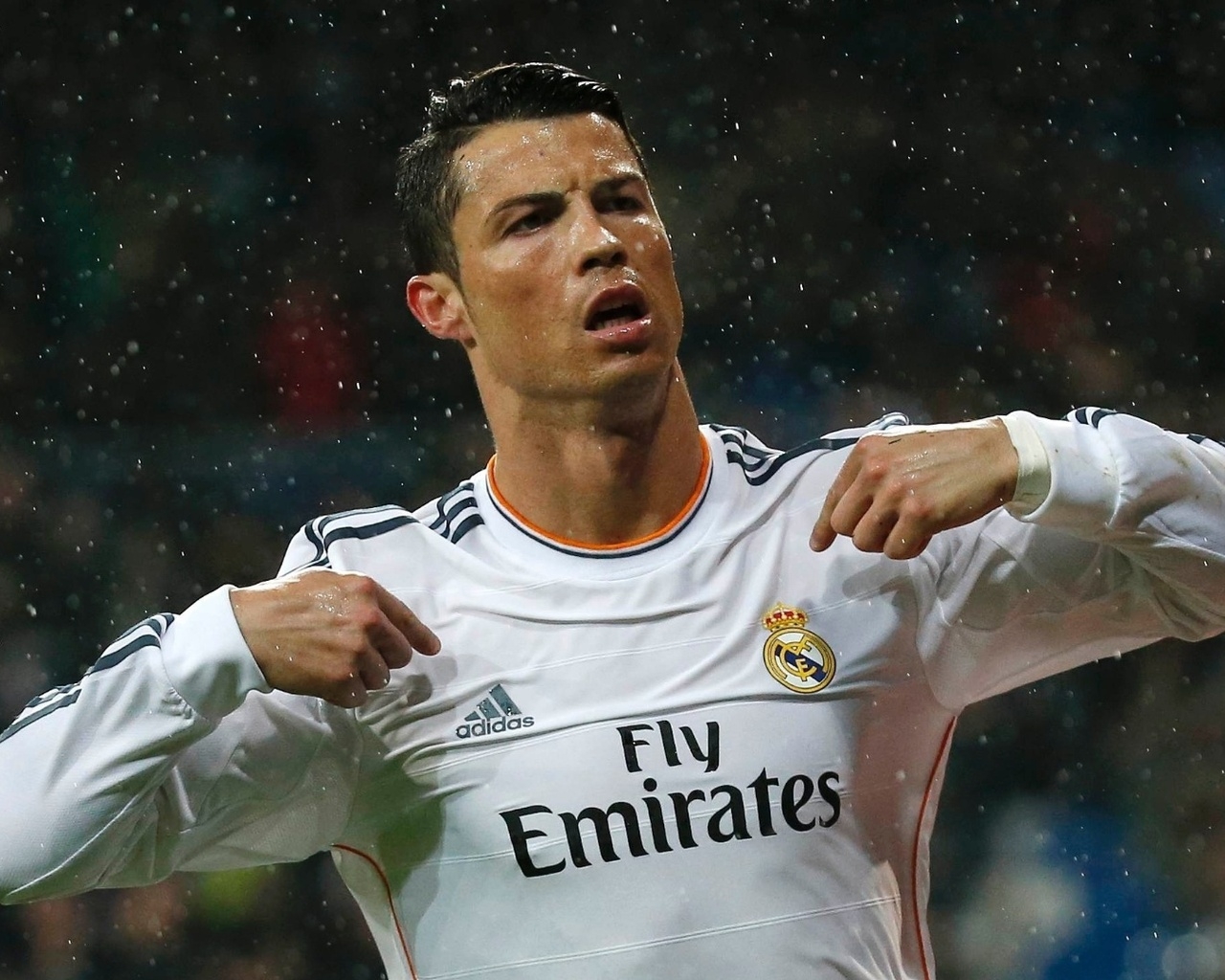 Cristiano Ronaldo in Rain for 1280 x 1024 resolution