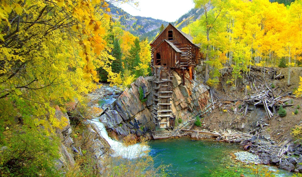Crystal Mill Colorado for 1024 x 600 widescreen resolution