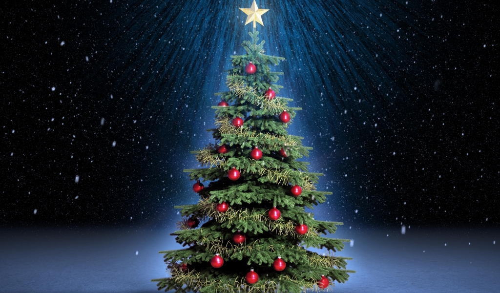 Cute Christmas Tree for 1024 x 600 widescreen resolution