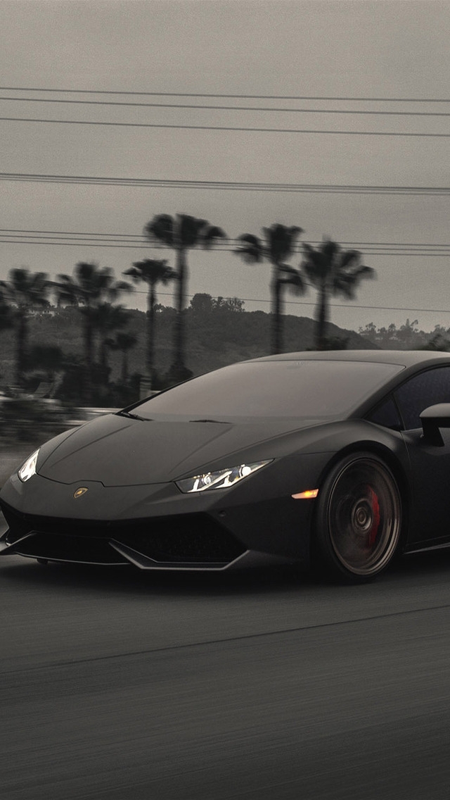 Dark Lamborghini Huracan for 640 x 1136 iPhone 5 resolution