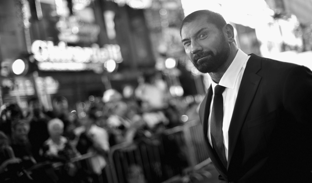 Dave Bautista Black and White for 1024 x 600 widescreen resolution