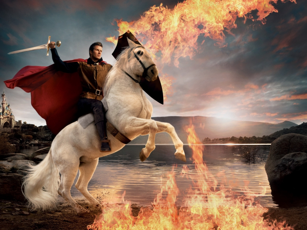 David Beckham Horse Riding for 1024 x 768 resolution