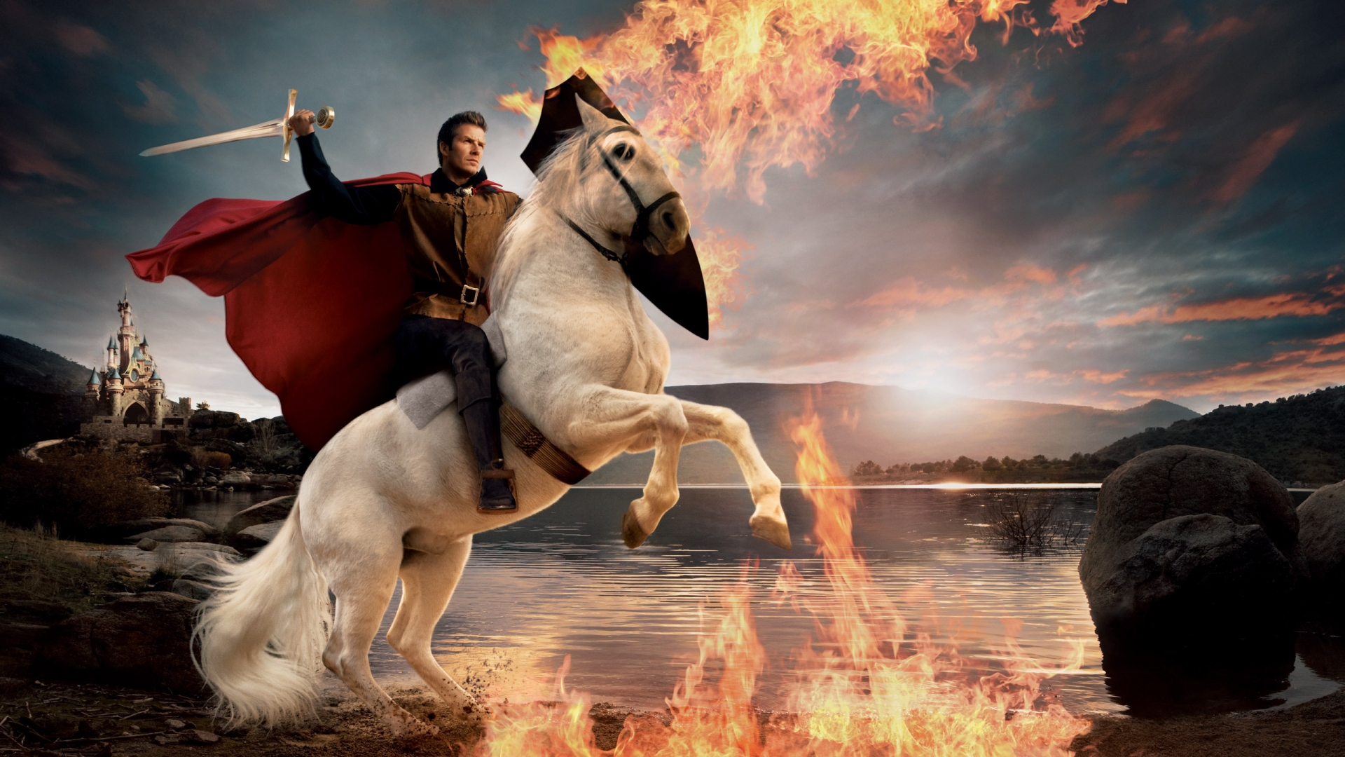 David Beckham Horse Riding for 1920 x 1080 HDTV 1080p resolution