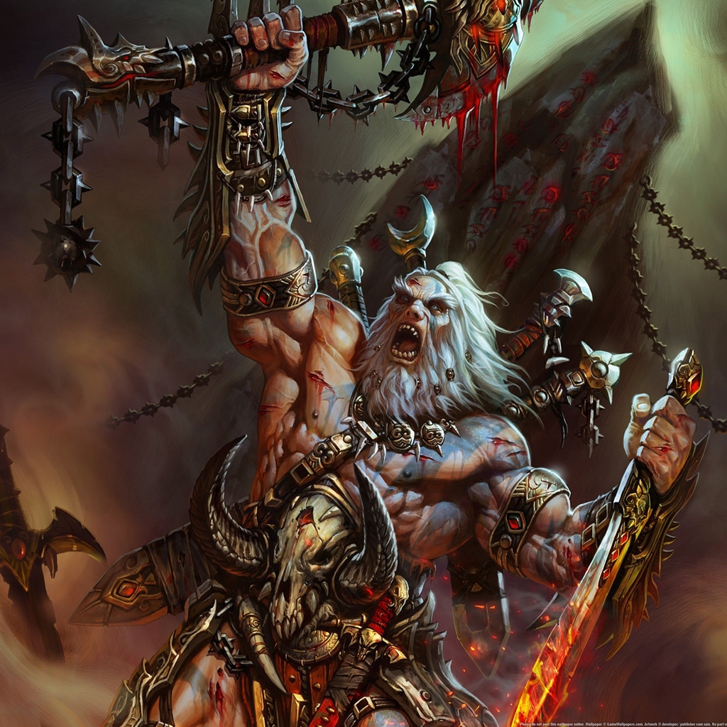Diablo 3 - The Barbarian for 1024 x 1024 iPad resolution
