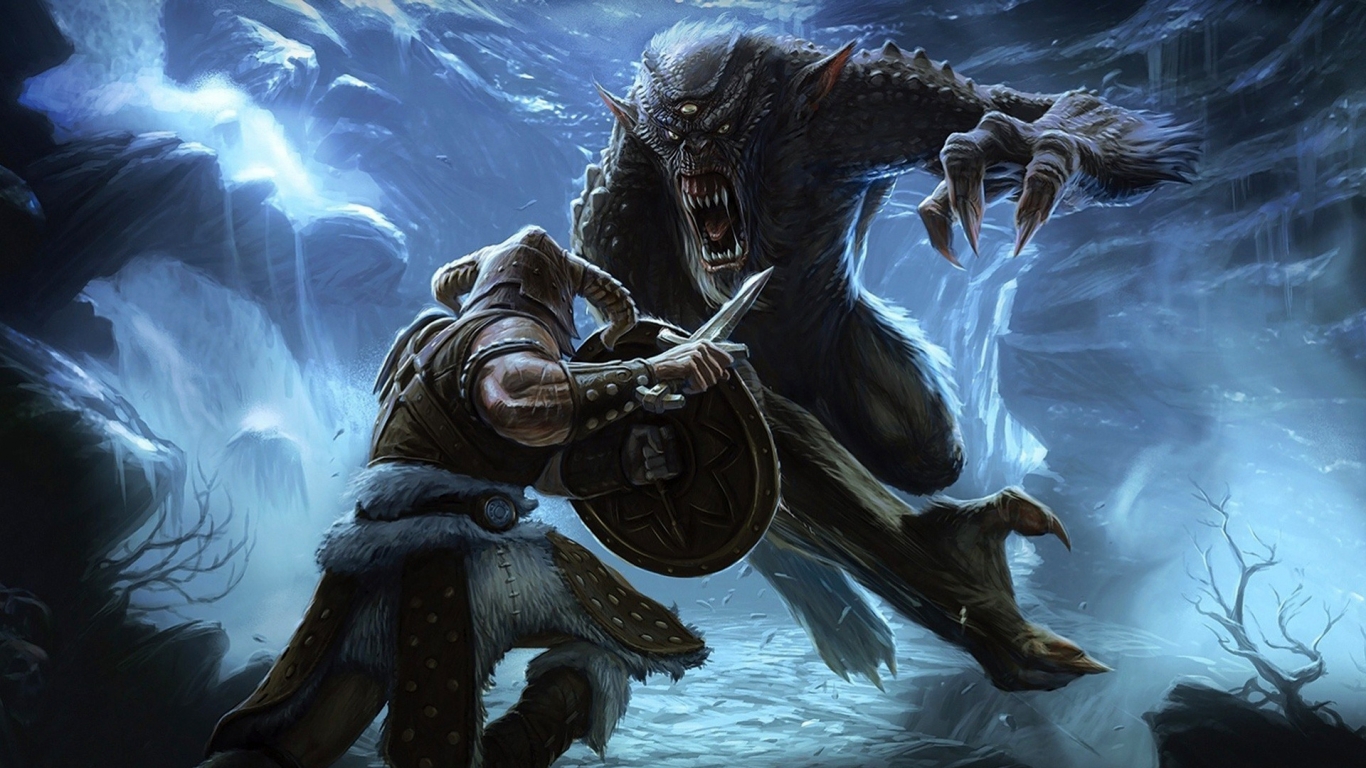 Elder Scrolls 5 Battle for 1366 x 768 HDTV resolution
