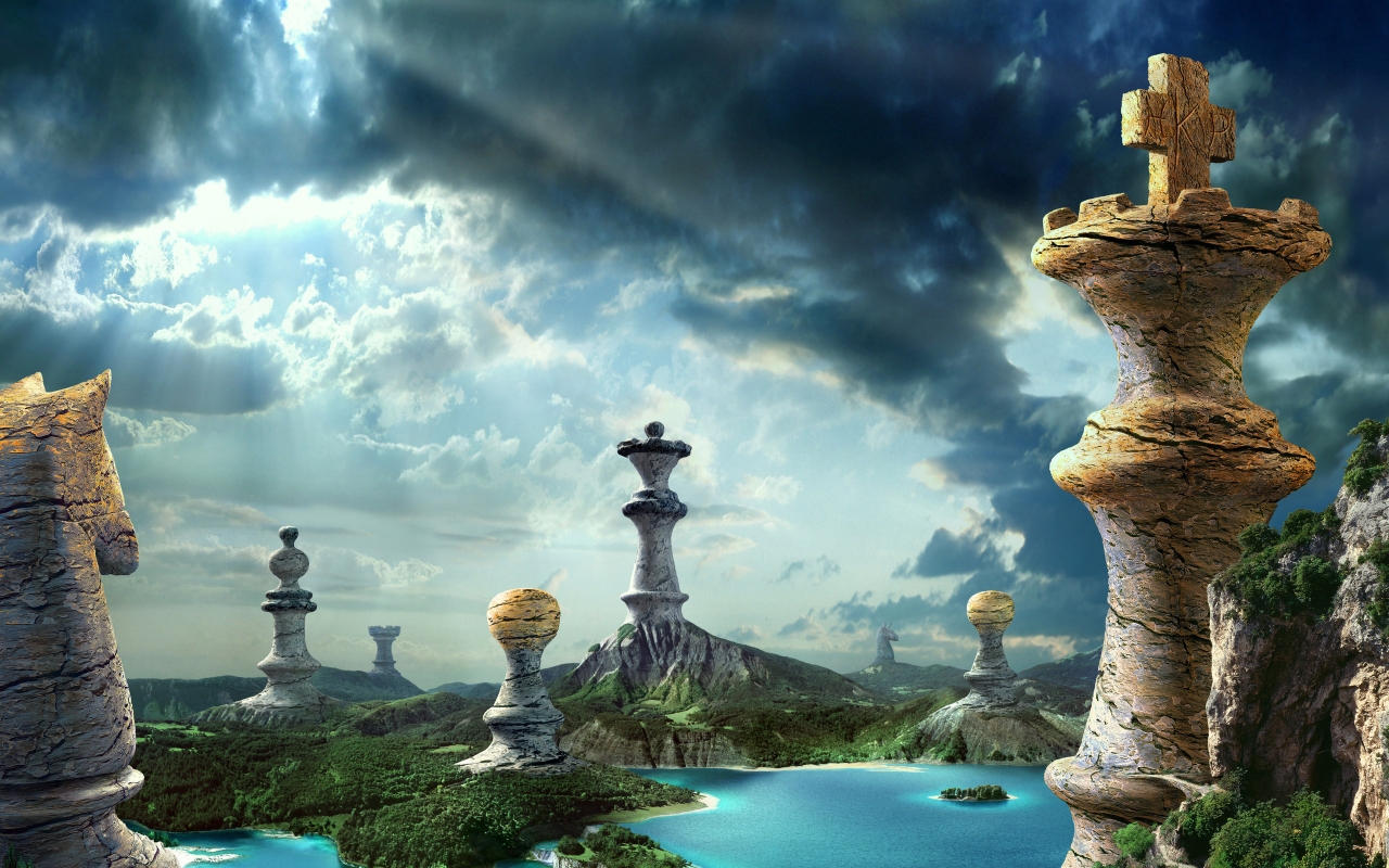 Fantasy Chess Pieces for 1280 x 800 widescreen resolution
