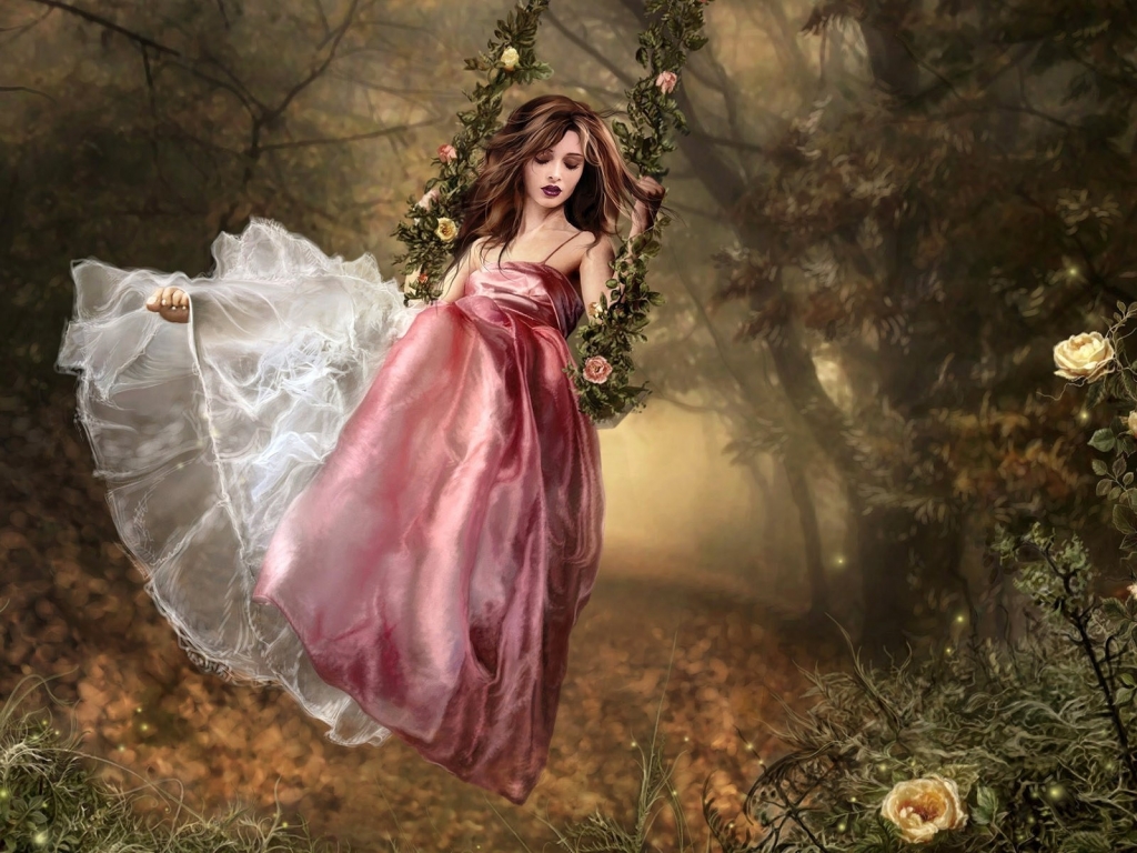 Fantasy Girl Swing for 1024 x 768 resolution