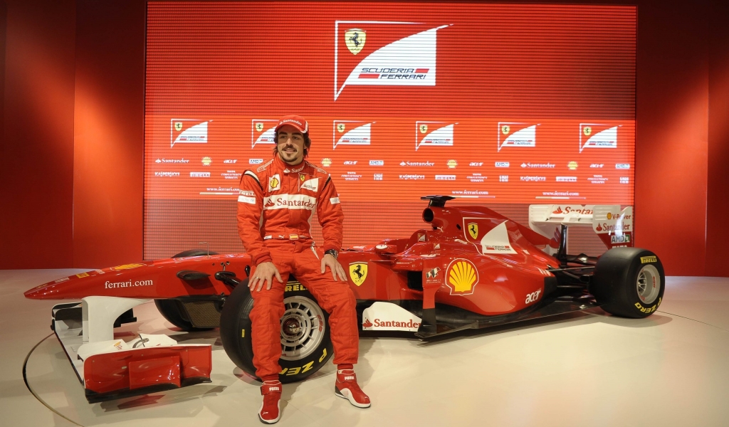 Fernando Alonso Ferrari for 1024 x 600 widescreen resolution