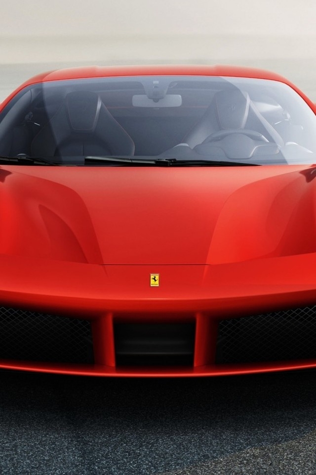 Ferrari 488 GTB Front View for 640 x 960 iPhone 4 resolution