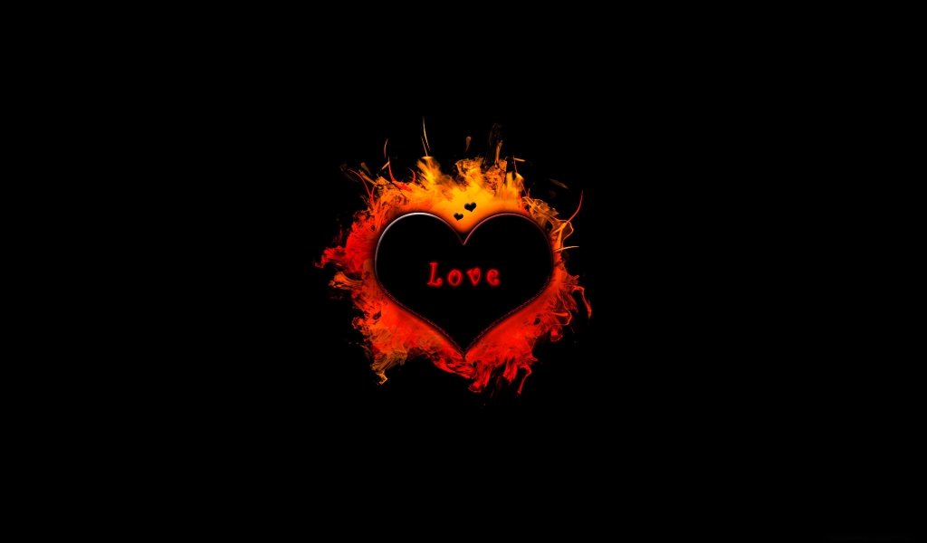 Fire and Love for 1024 x 600 widescreen resolution