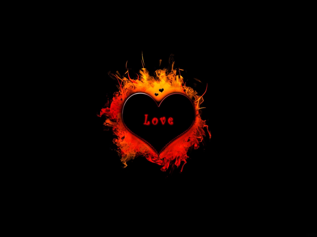 Fire and Love for 1024 x 768 resolution