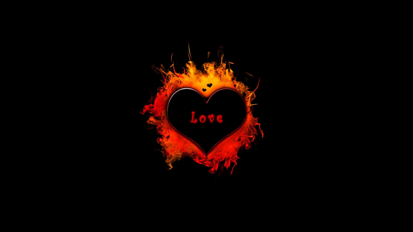 Fire and Love for 1366 x 768 HDTV resolution