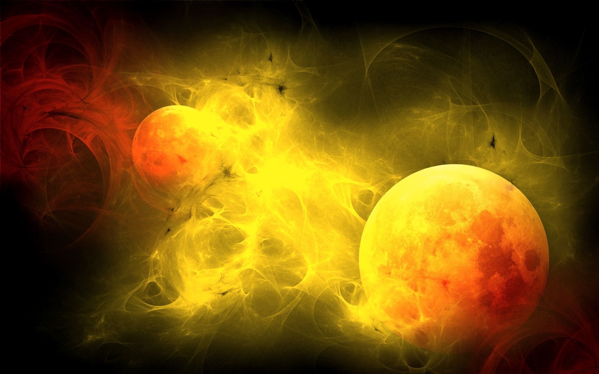 Fire Planets for 1920 x 1200 widescreen resolution