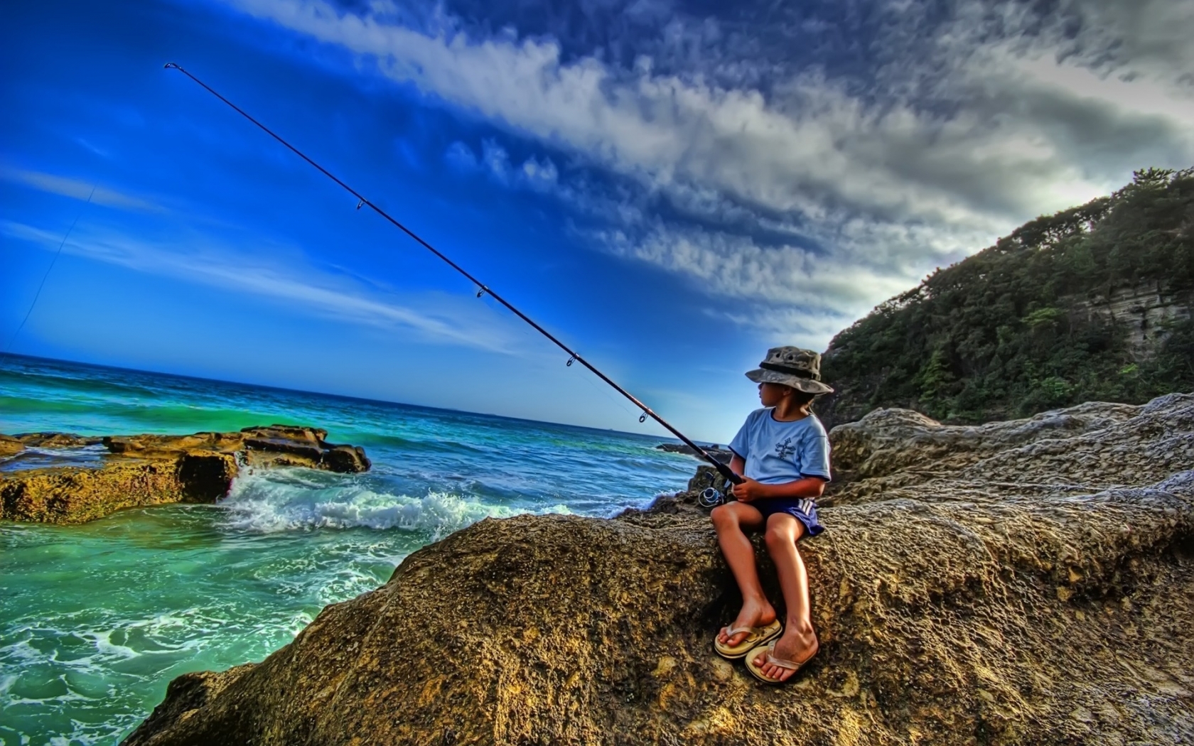 Fishing Boy for 1680 x 1050 widescreen resolution