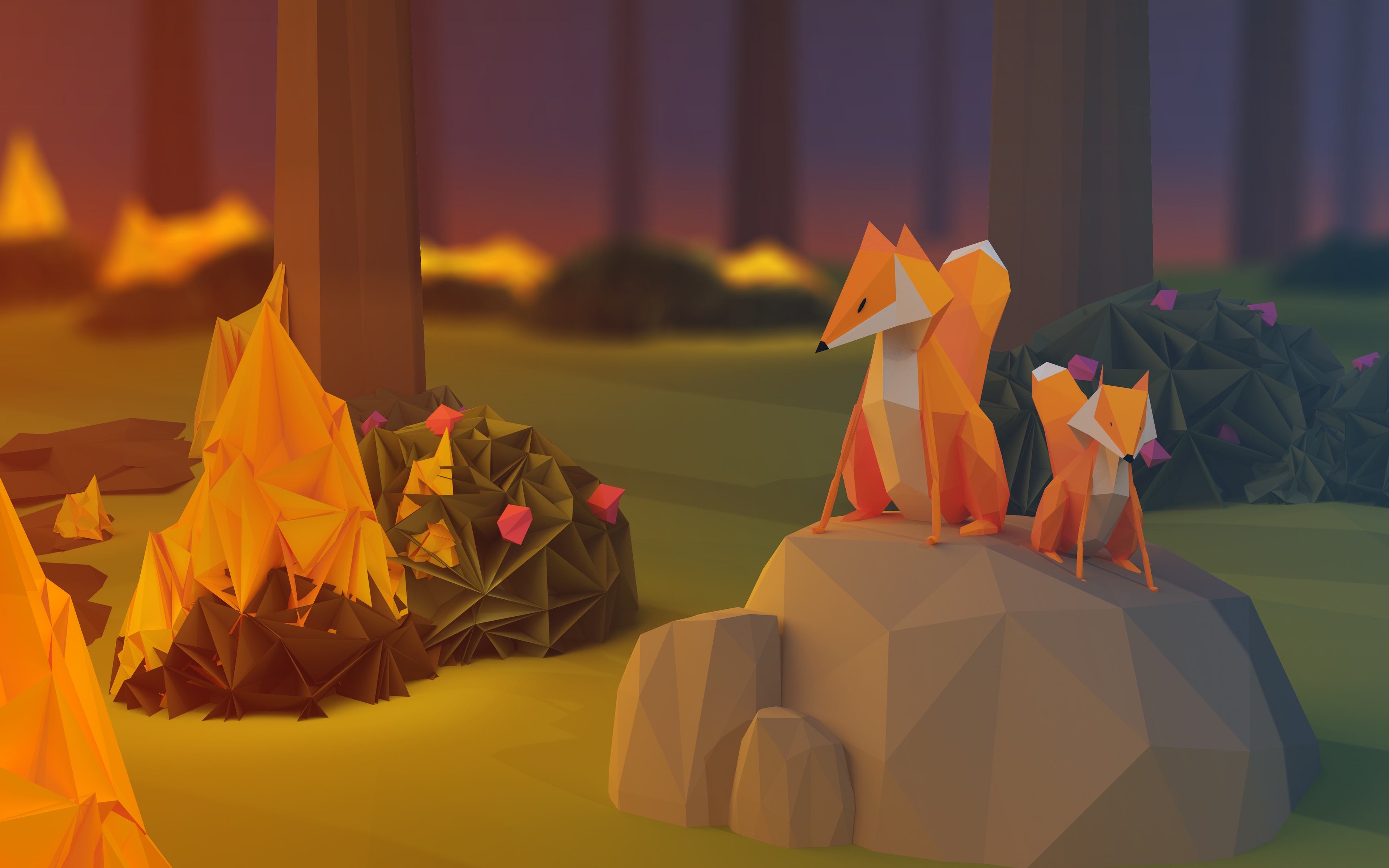 Fox Stone Fire Paper for 3840 x 2400 Widescreen resolution