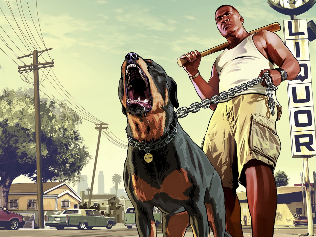 Franklin with his Dog GTA 5 for 1280 x 960 resolution