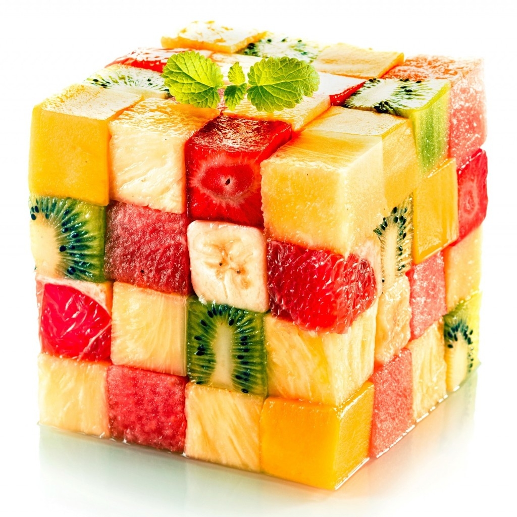 Fruit Salad Cube for 1024 x 1024 iPad resolution