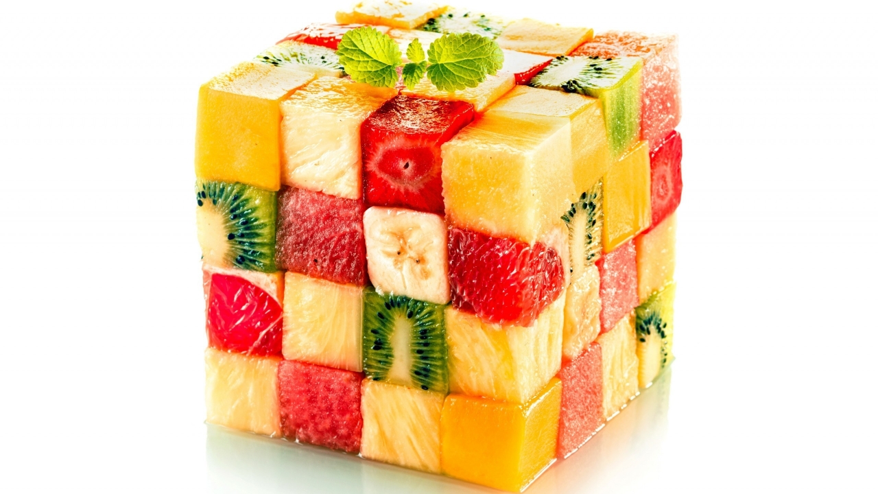 Fruit Salad Cube for 1280 x 720 HDTV 720p resolution