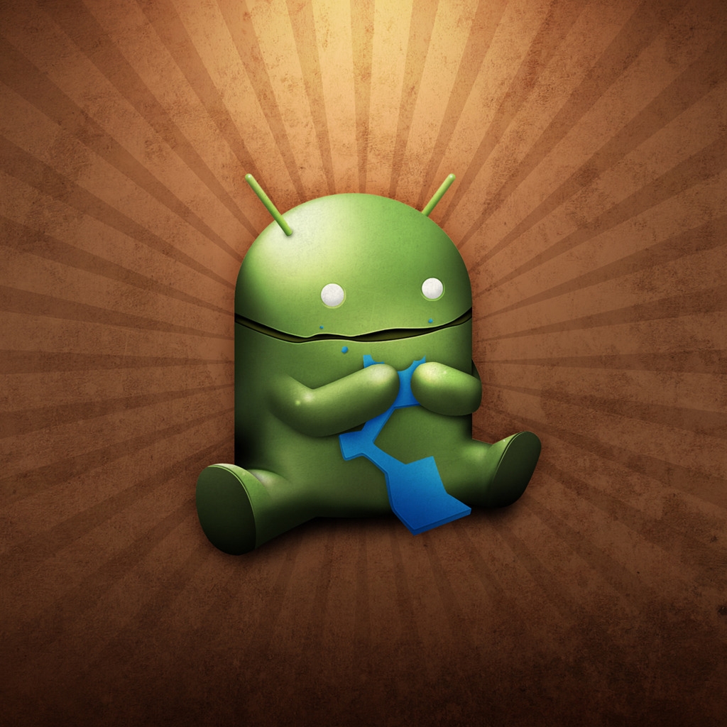 Funny Android Eating for 1024 x 1024 iPad resolution