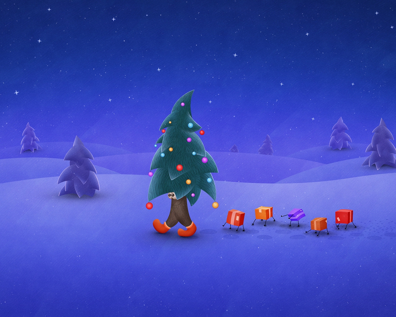 Funny Christmas Tree for 1280 x 1024 resolution