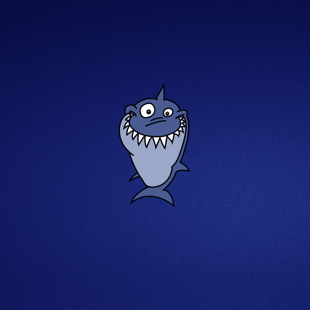Funny Shark for 1024 x 1024 iPad resolution