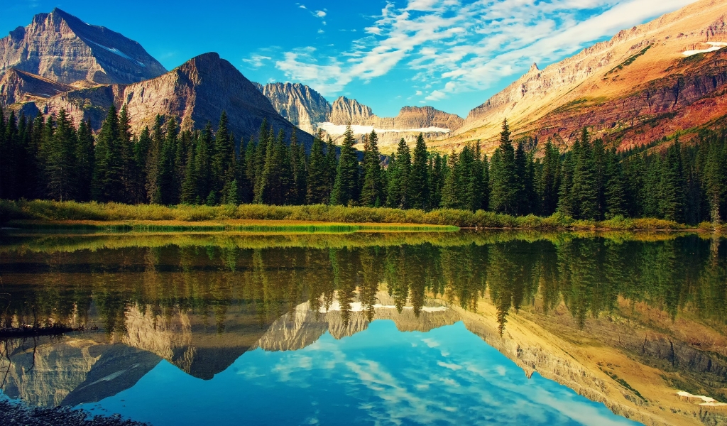 Glacier National Park Landscape for 1024 x 600 widescreen resolution