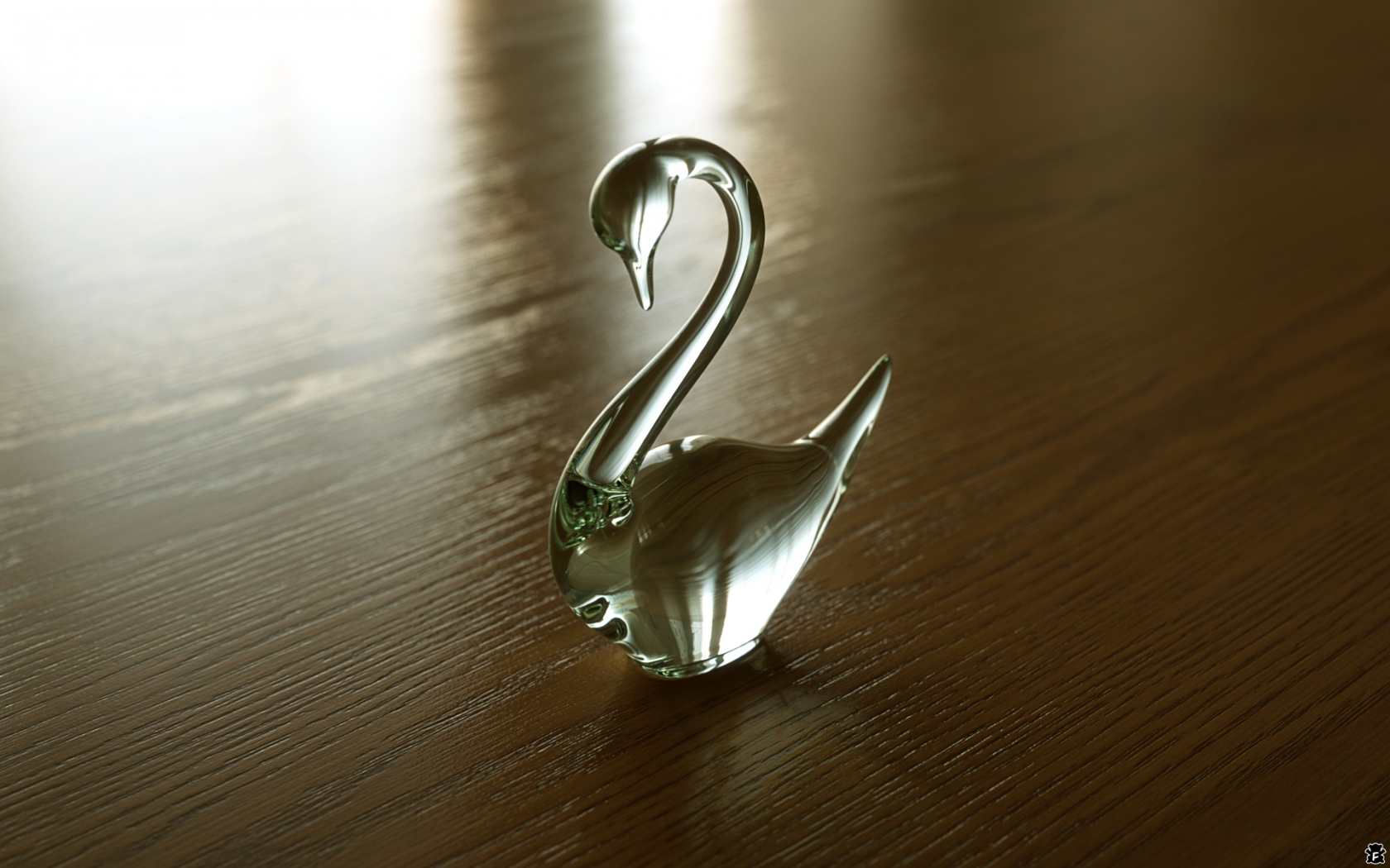 Glass Swan for 1680 x 1050 widescreen resolution