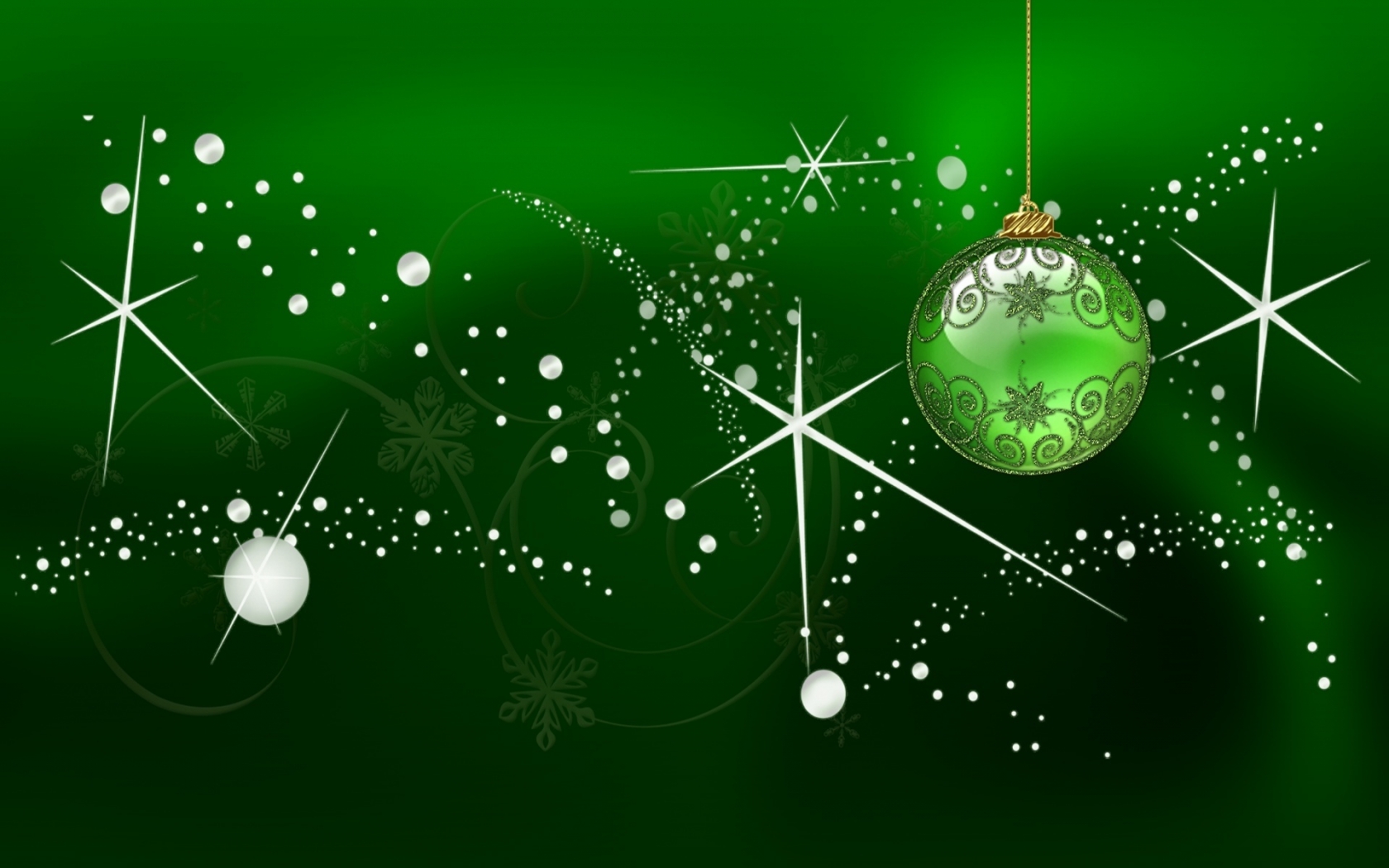 Green Globe for Chirstmas for 1680 x 1050 widescreen resolution