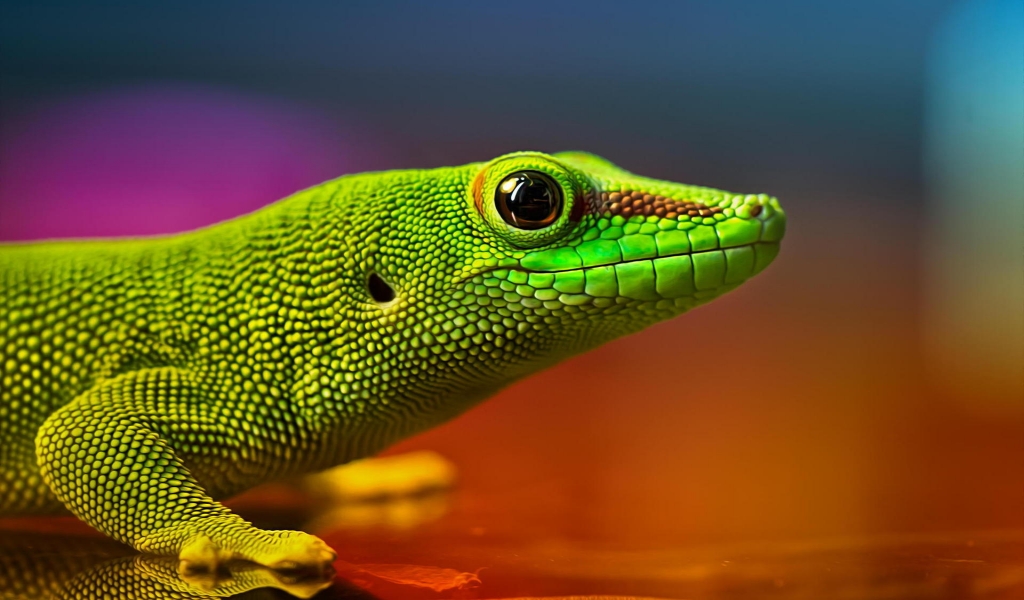 Green Lizard for 1024 x 600 widescreen resolution