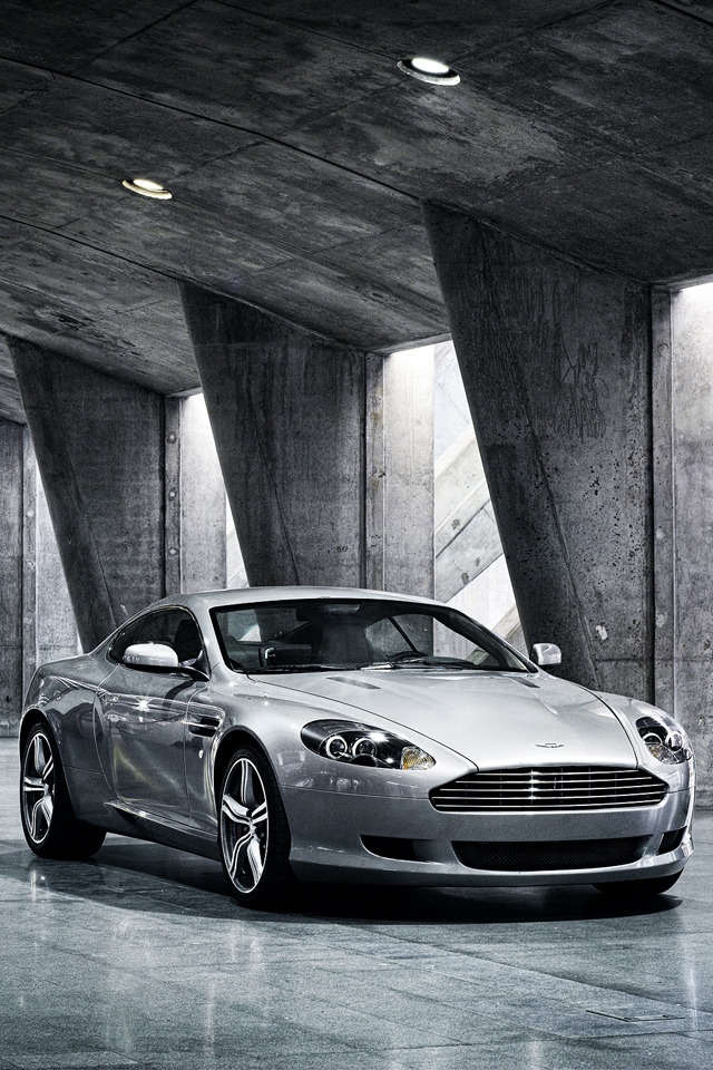 Grey Aston Martin DB9 for 640 x 960 iPhone 4 resolution