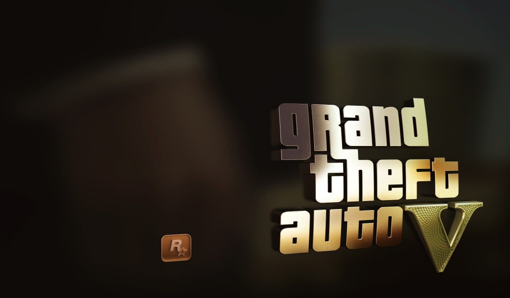 GTA 5 Gold Logo for 1024 x 600 widescreen resolution