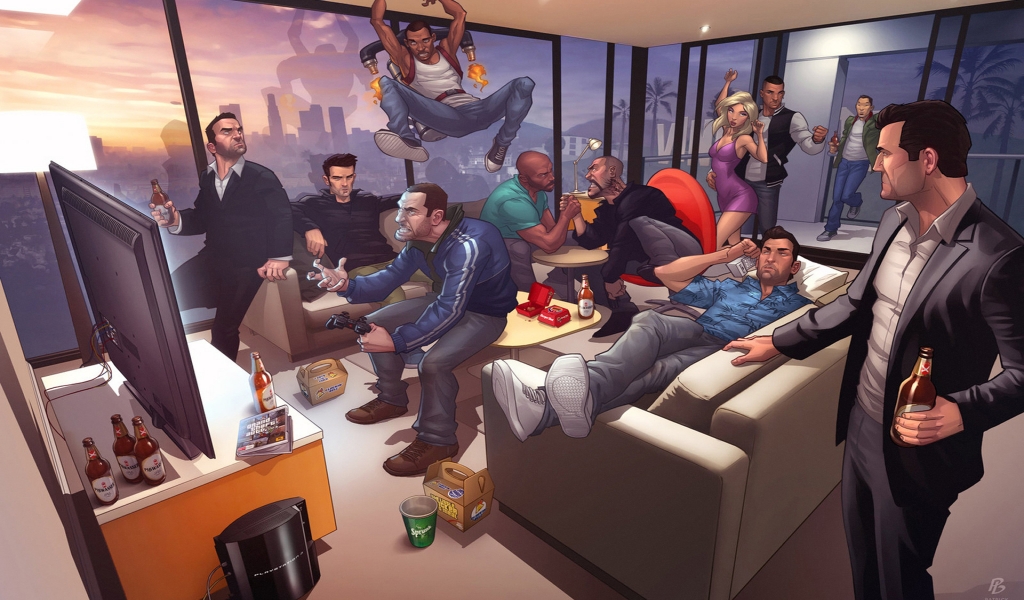 GTA Characters for 1024 x 600 widescreen resolution