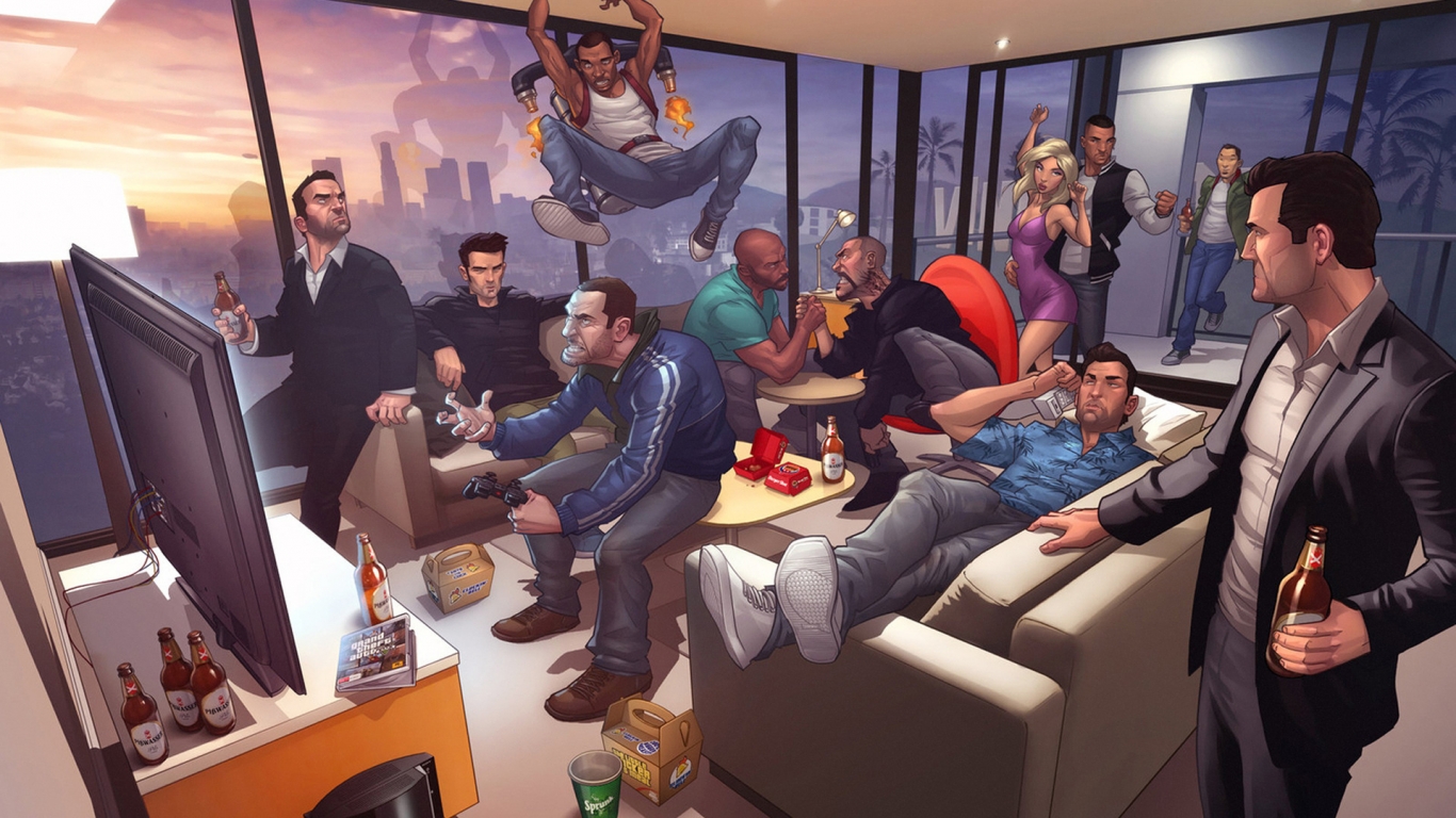 GTA Characters for 1366 x 768 HDTV resolution
